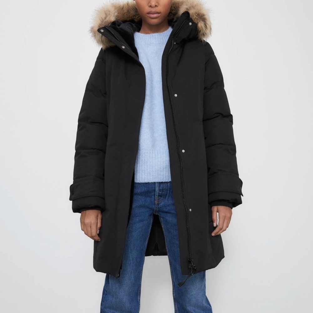 Zara black water repellent parka